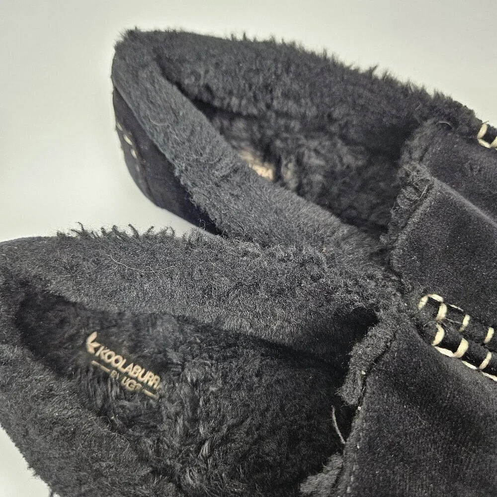 Koolaburra by UGG Youth Riley Shimmer Moccasin Slipper Black 1116742 2